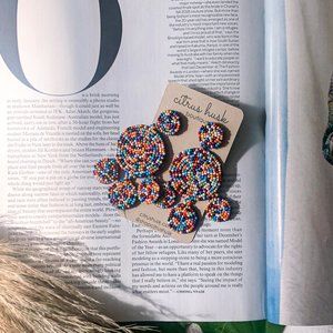 Multi Colored Beaded Dangle Earrings